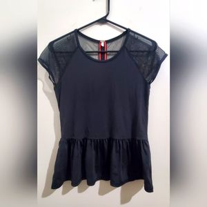 American Eagle mesh peplum active top